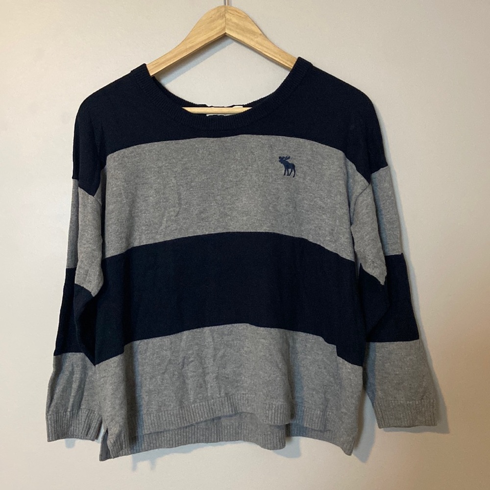 Abercrombie and Fitch striped sweater with neck bow detail